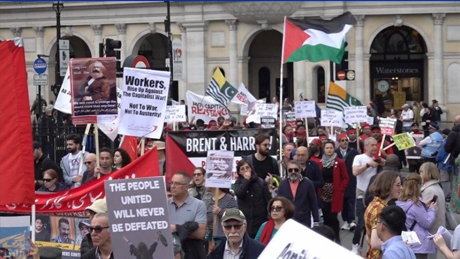 Londra'daki 1 Mayıs kutlamalarında Gazze'de ateşkes çağrısı 8